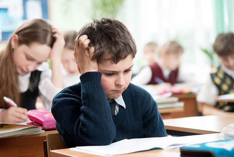 Dyslexic boy struggles in class